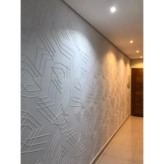 Kit 14 Placas 3d Line Parede Revestimento Moderno 50 X 50cm Chapa Flexivel Casa Cozinha Banheiro