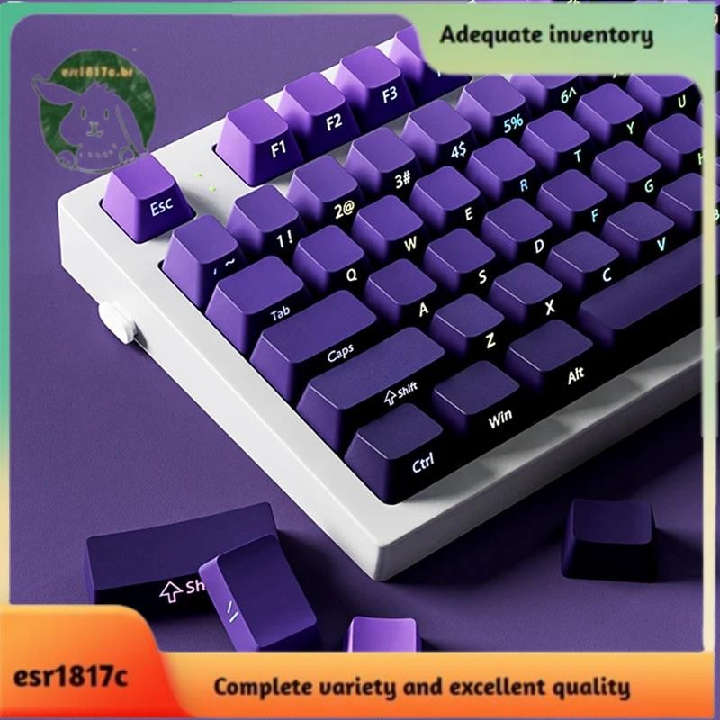 Gradiente Roxo Duplo Tiro PBT Keycap Retroiluminado 130 Teclas Conjunto ...