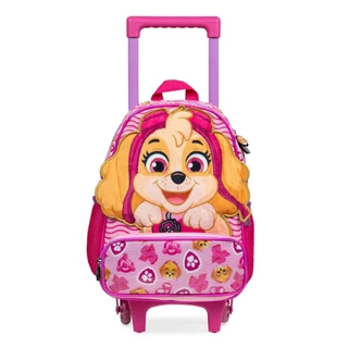 Mochila de Rodinha Feminina Patrulha Canina Skye Baby Rosa