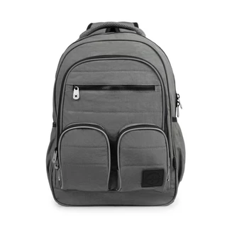 Mochila Escolar Masculina Juvenil Color Block Cinza