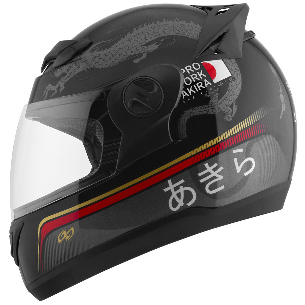 Capacete Moto Fechado Pro Tork Evolution 788 G7 Akira Brilhante Branco Preto Feminino Masculino Confortável Tam. 56 58 60