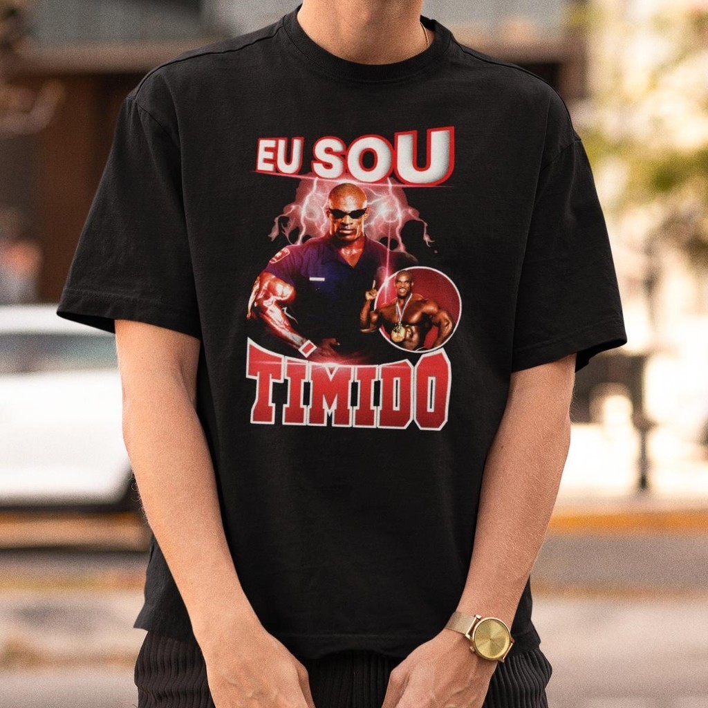 Camiseta Meme T-Shirt Eu Sou Tímido Maromba Academia Frases