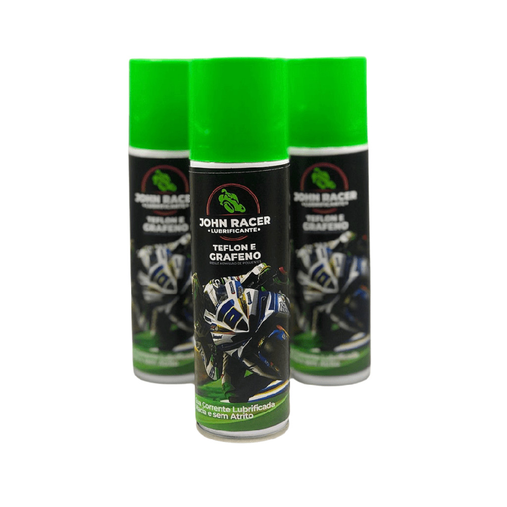 JOHN RACER - Lubrificante para corrente de moto com teflon e grafeno - RENDE 1.000km - ENVIO RÁPIDO - UMA UNIDADE