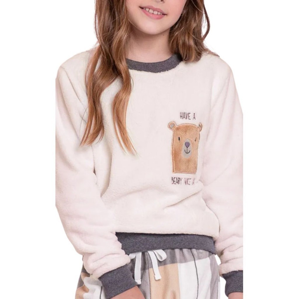 Pijama Fleece Infantil Nice Day Lua Luá | Shopee Brasil