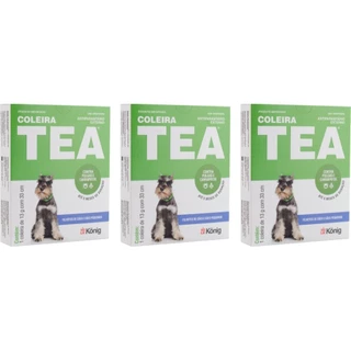 Coleira Antipulgas e Carapatos König Tea 327 - Porte Pequeno - 3 Unidades