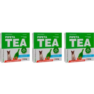 Pipeta Tea Antipulgas Gatos Até 4kg - 3 Pipetas - Konig - 3 Unidades