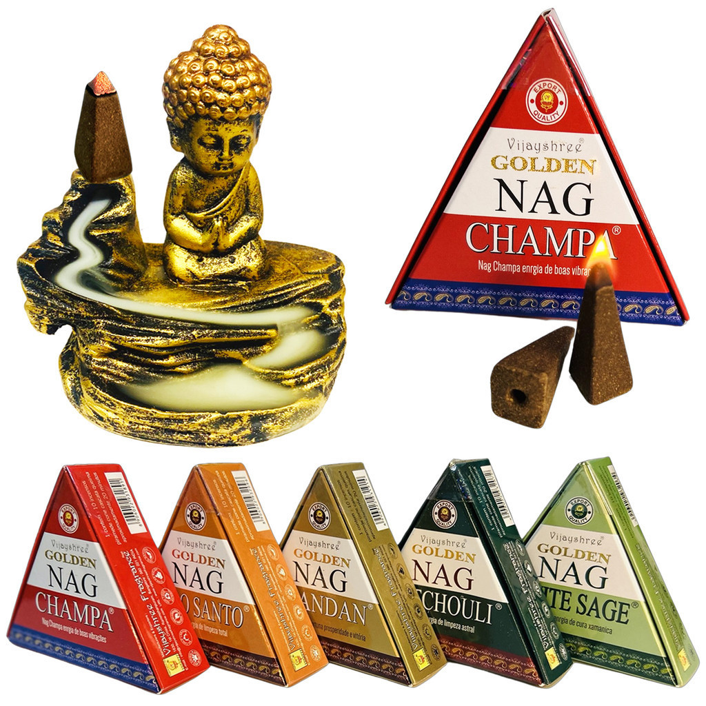 12 scatole da 10 Coni incenso golden nag vijayshree