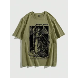 NickBaileyDesigns Camiseta Masculina Com Impressão De Anjo E Slogan
