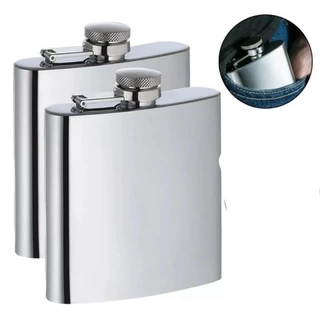Cantil De Bolso Em Aço Inox 255ML E 210ML Porta Bebida Whisky Vodka