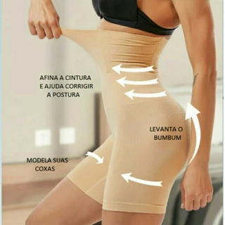 Shorts Cinta modelador 4 Barbatanas levanta empina bumbum
