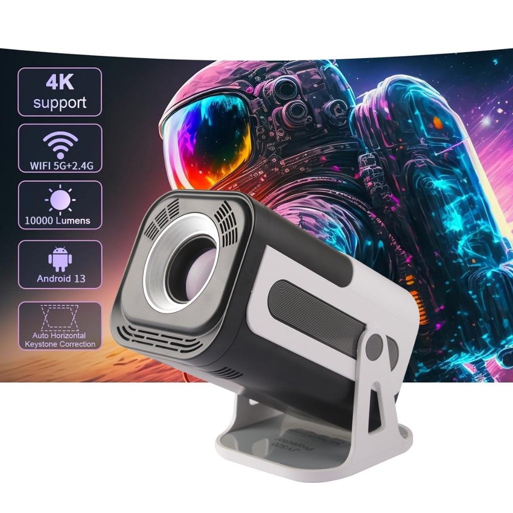 Projetor Portátil HD 4k Bluetooth 5.0 Palestrante Android 13 Home Cinema WIFI Dupla 5G+2.4G