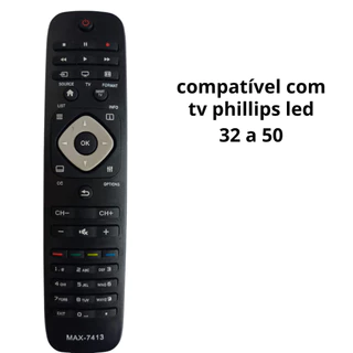 Controle Remoto Compatível Com Tv Philips Led 32 A 50 Max-7413 Le-7413 55PFL7007G 7855PFL6007G