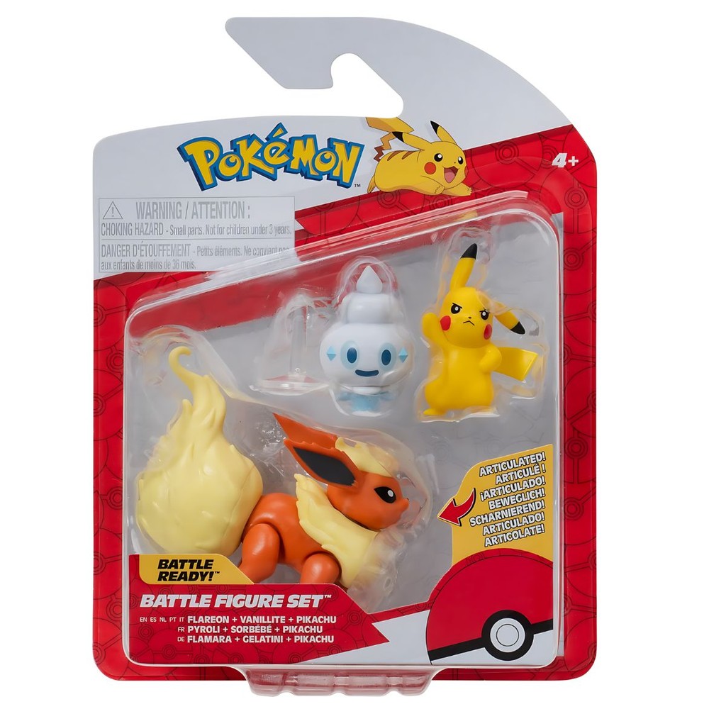 Pokemon Battle Figure Set - Pikachu, Vanillite & Flareon main image 1