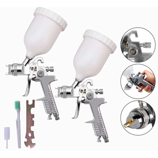 2 Pistolas De Pintura Hvlp Bico 1.4mm Profissional 600ml