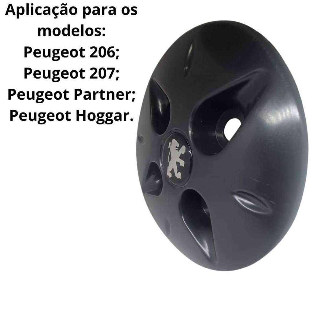 Jogo Calota Centrais Peugeot 206 207 208 emblema Resinado | Shopee