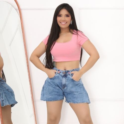 Feminino Curto Mulheres Novas Mulheres Verão Curta Jeans Denim Bolsos  Femininos Lavagem Denim Cintura Alta Shorts Senhoras De $73,85