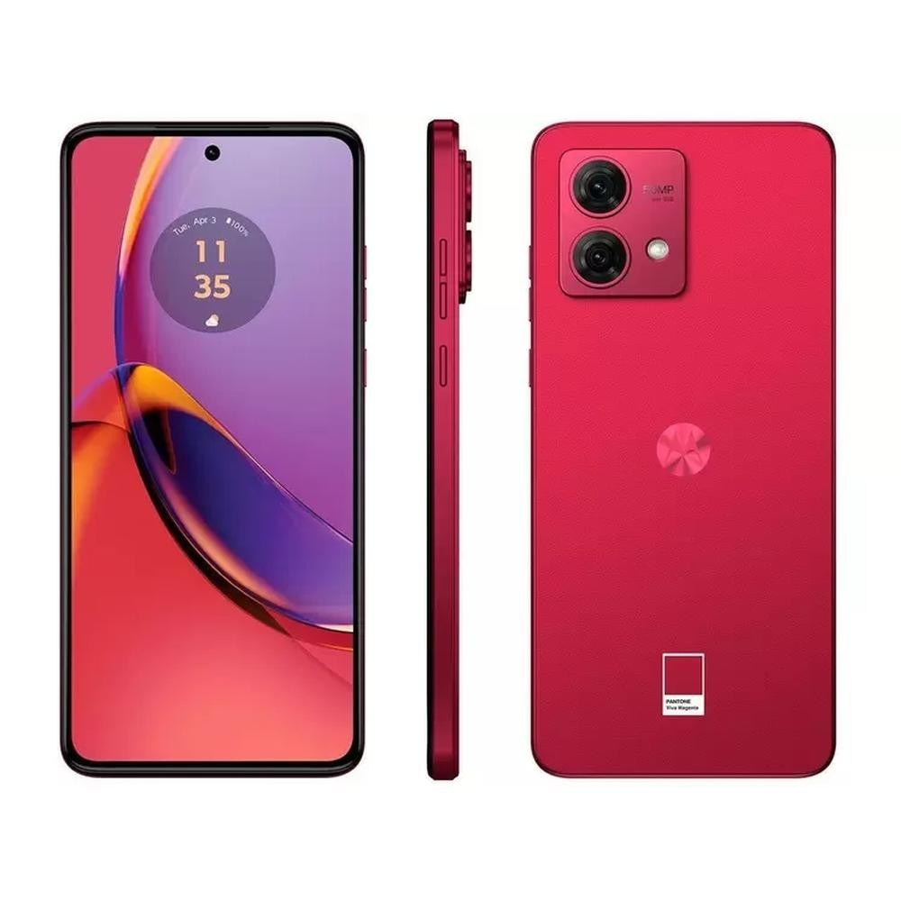 Smartphone Motorola Moto G84 5G 256GB - Viva Magenta - Vegan Leather, RAM 8GB, Câmera Dupla 50MP + 8MP, Selfie 16MP e Tela 6,55"