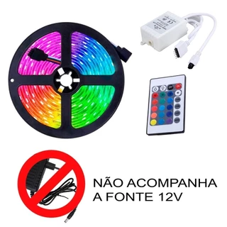 Fita Led Rgb 3528 5m 300 Leds À Prova D'água + Controle Decoração Sanca - Super Led Yihan