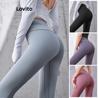 Lovito Leggings Esportivos Básicos Lisos Esportivos Para Mulheres LNL46170