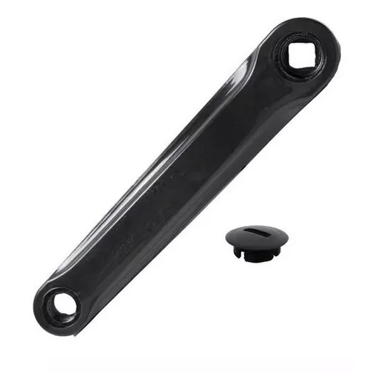 Pedivela Braço Esquerdo Ponta Quadrada 170mm Preto Bike Aço