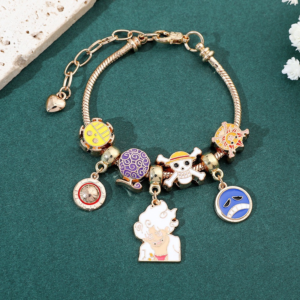 Pulseira One Piece Bracelet Luffy Cartoon Acessórios Jóias De Casal ...