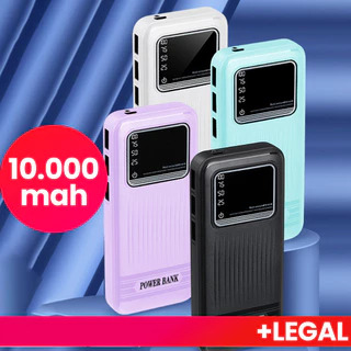 Carregador Portátil 10000Mah Turbo Power Bank Com Tela Lcd 100% Original Universal