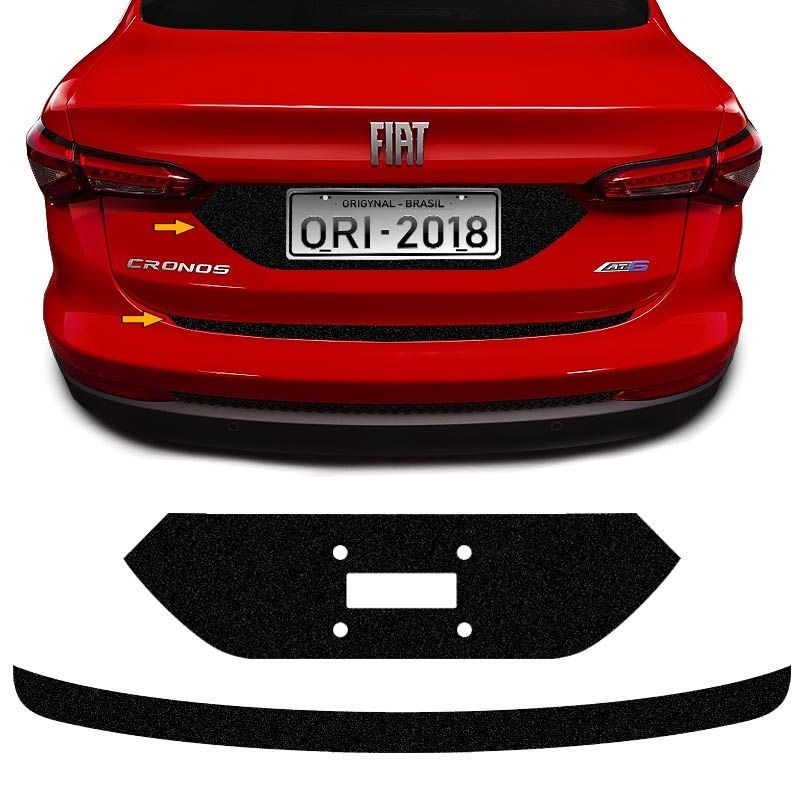 Kit Protetor Porta-Malas Cronos 2018 + Fundo De Placa Preto