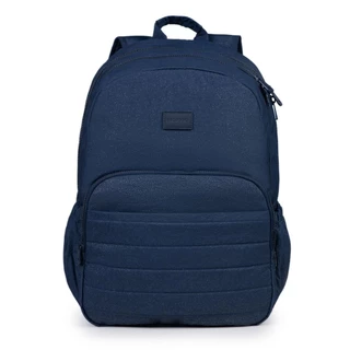 Mochila Escolar Juvenil Feminina Crinkle Glitter Azul Escura