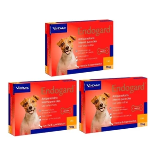 Endogard Virbac Cães 10kg - 6 Comprimidos - 3 Unidades