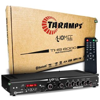 Amplificador Receiver Bluetooth THS 6000 Taramps 400w Usb SD Som Ambiente Residencial