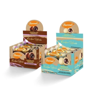 Kit Bombons Zero Recheados Branco E Chocolate Flormel