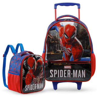 Kit Spider Man R1 Escolar Mochila De Rodinhas E Lancheira em Oferta na Shopee