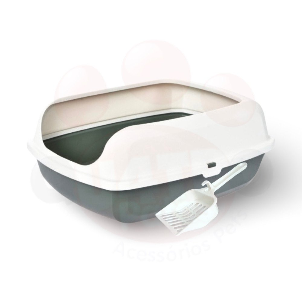 Caixa de areia para gatos banheiro sanitário bandeja com pá Original Chalesco