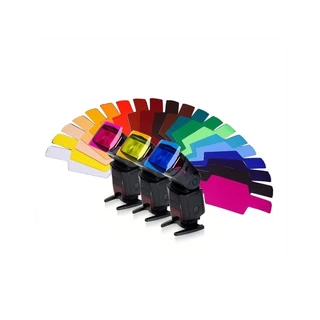 Filtro Difusor Colorido P/ Flash Universal Gelatina 20 Cores