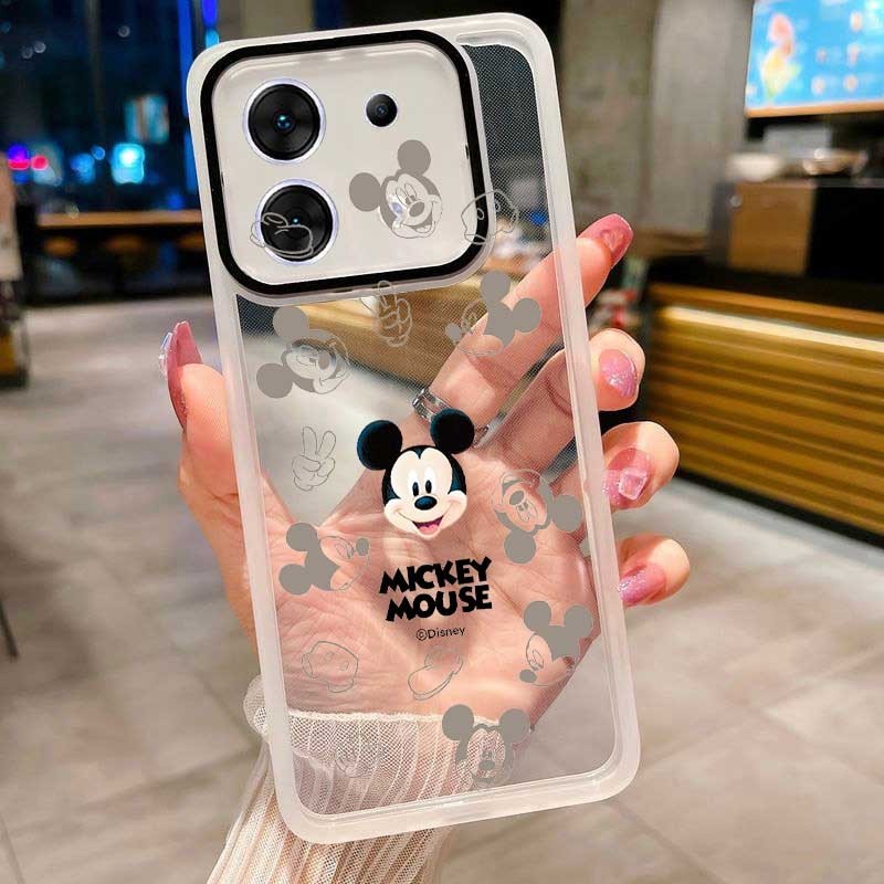 Xiaomi POCO X6 Pro x6Pro M6 X5 Funny Mickey Cartoon Frosted Edges Capa À Prova De Choque