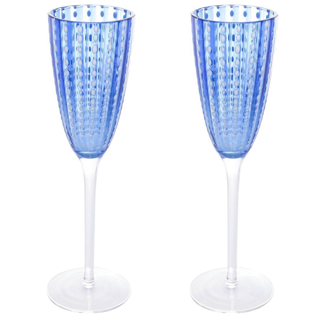 Cj 2 Taças de Vidro Orquídea Azul 200ml - Wolff