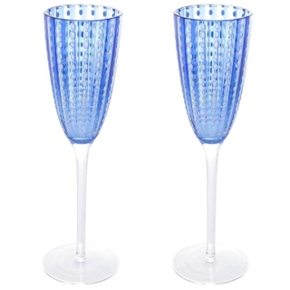 Cj 2 Taças de Vidro Orquídea Azul 200ml - Wolff