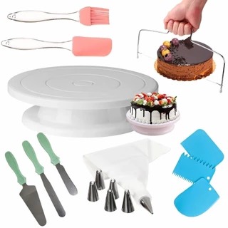 Boleira Bailarina Giratória 28 Cm Prato Confeitar Kit Confeiteiro