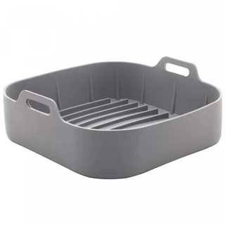 Forma Quadrada de Silicone para Air Fryer Cinza 20cmx7cm - Lyor
