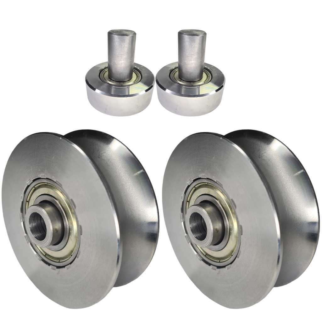 Kit 2 Roldanas 2.1/2 Polegada U + 2 Guias 42mm Portão Correr
