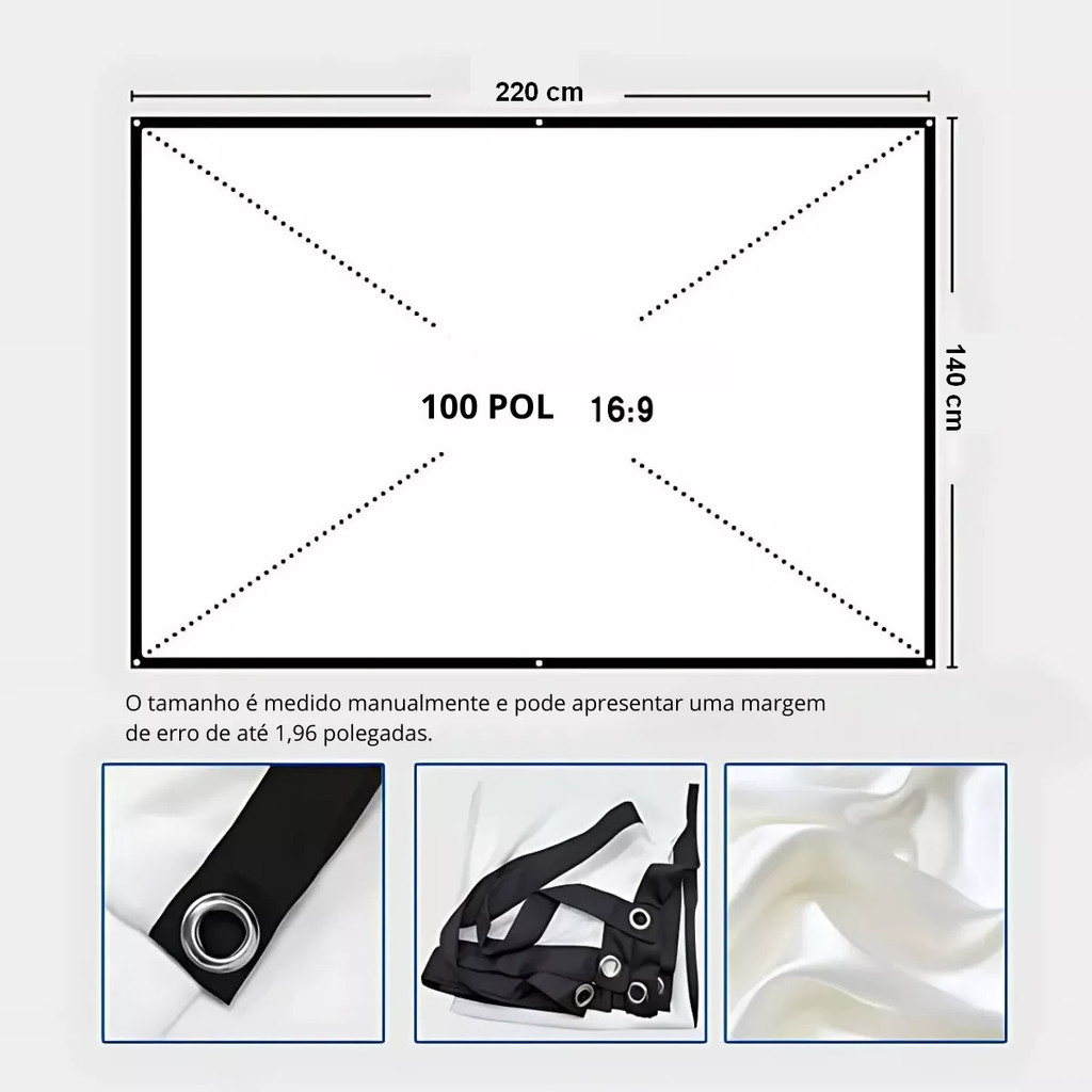 Projetor Hy320 + Tela De Projeção 100 Polegadas 16:9 Dobravel | Shopee ...