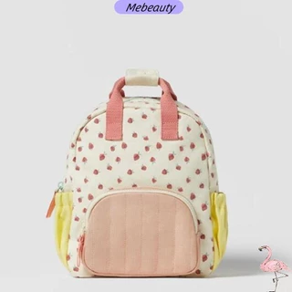 ME Schoolbag , Canvas Dopamine Print Colorful Strawberry Kid Backpack , Mochila Infantil Personalizada Bordada Nome Personalizado Cotton Baby Stroller Bag School