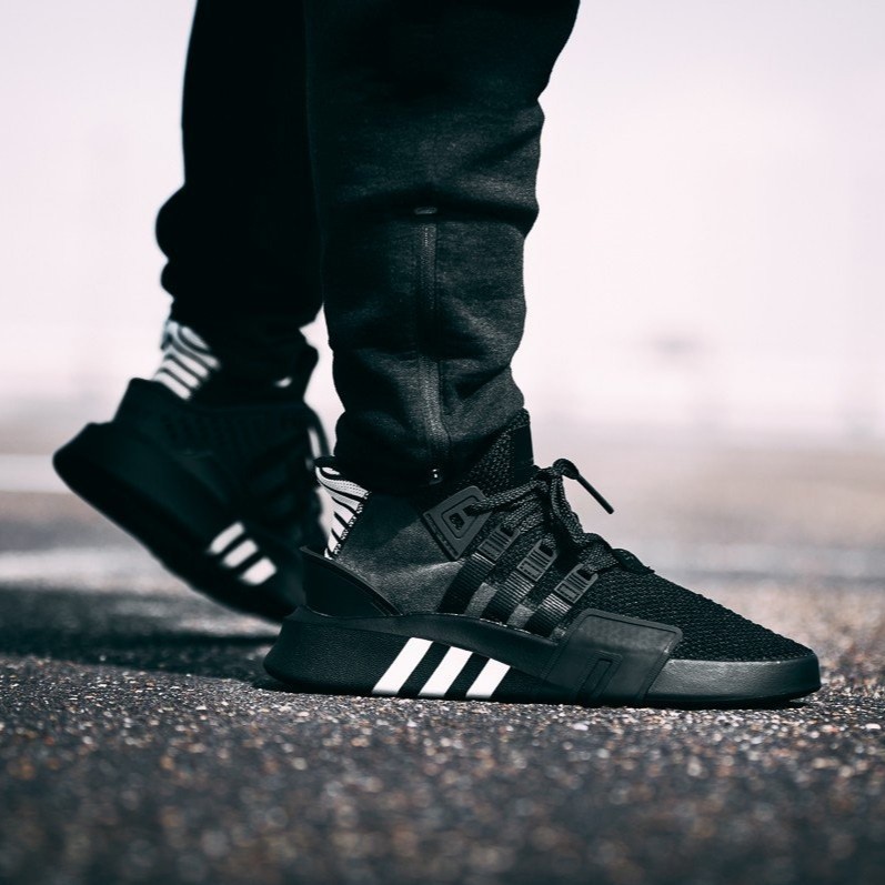 Alta Qualidade Adidas Originais EQT BASK ADV Preto Branco Todos