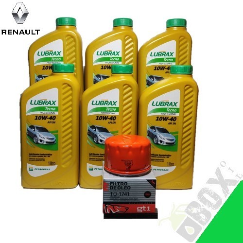KIT TROCA DE ÓLEO 10W40 LUBRAX (DUSTER 2.0 2012 > 2021) 