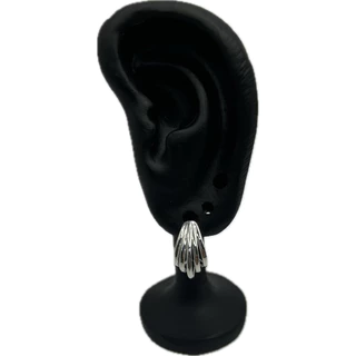 Brinco Semijóia Argola lisa 5 fios Banhada a Ouro Branco