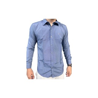 Camisa Masculina Social Slim Fit Luxo Manga Longa Tricoline