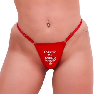 Calcinha Esposa de Corn com Gargantilha Frase Atrevida e Ousada