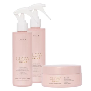 Kit Braé Glow Shine Máscara 200g, Fluido Ativador 200ml, Fluido Ativador 200ml (3 produtos)