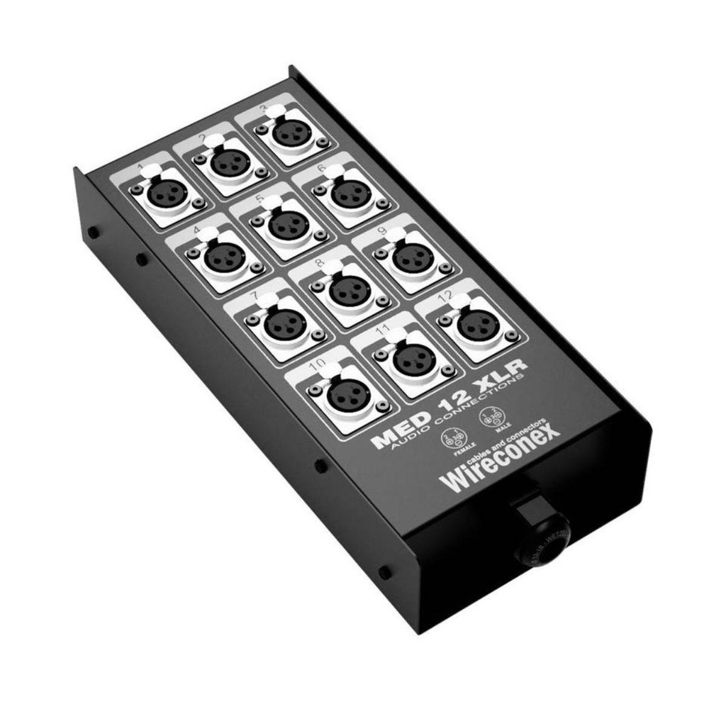 Painel de 12 Vias Wireconex XLR MED2 12 1SNCC Com Conectores | Shopee ...