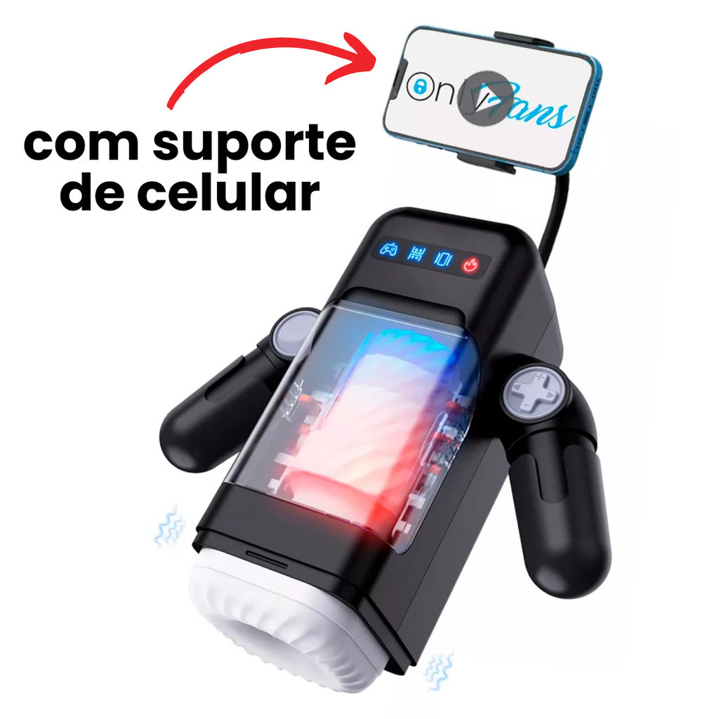 Masturbador Masculino Robo Automático Vai E Vem Com Suporte De Celular